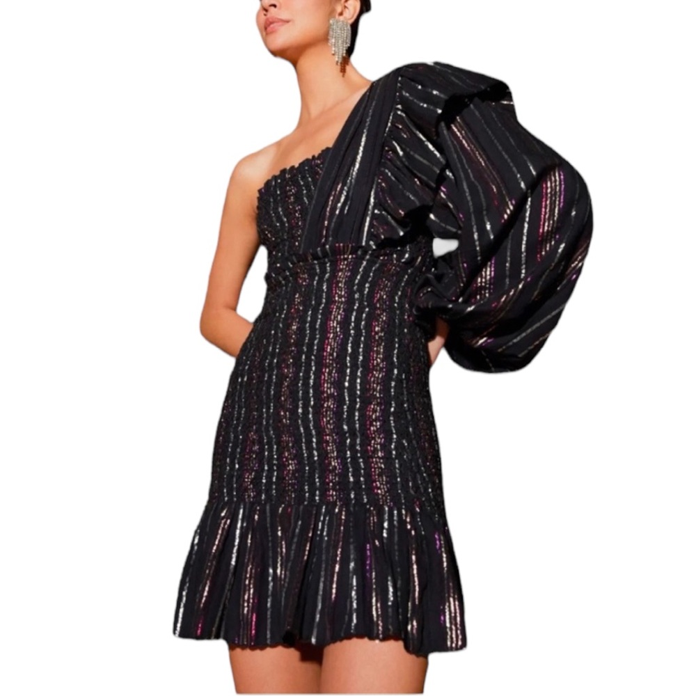 NWOT FARM Rio Lurex Stripes Mini Dress. Size Small‎